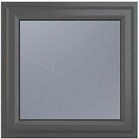 Crystal Top Opening Obscure Triple-Glazed Casement Anthracite on White uPVC Window 820mm x 820mm (832JN)