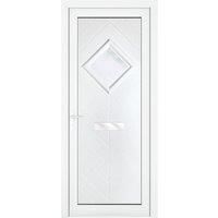 PVC Front Doors Hamburg Small Diamond Glass LH & RH 920x2090mm By Crystal
