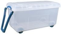 Really Useful 160LG-WHTR-CCB 160 Litre Wheeled Trunk in Card - Clear/Solid Blue