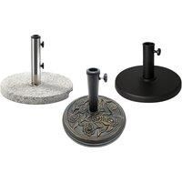 Ram® 10kg Heavy Duty Cast Cement Parasol Base with Floral Effect Garden Patio Furniture Stand for Umbrella Canopy Gazebo Awning