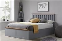 Birlea Phoenix Wood Ottoman Storage Bed - Oak White Stone or Pearl Grey - Solid