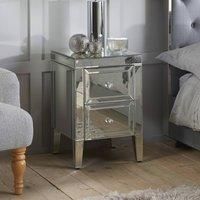 Birlea Valencia Mirrored 2 Drawer Bevelled Mirror Chest Bedside Cabinet