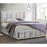 Birlea 135CM HANNOVER FABRIC OTTOMAN BED BLACK CRUSHED VEVET, velvet, Double