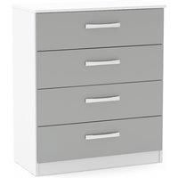 Lynx White and Grey 4 Drawer Chest Grey