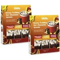 Gnaw Hot Chocolate Gift Set, Hot Chocolate Spoon Trio, Soft Centre Pudding Set, A Selection of Filled Milk Chocolate on Spoons with Marshmallows
