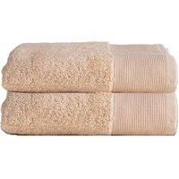Allure Bamboo Hand Towels, Pack of 2, 50 x 90cm, Hypo-Allergenic, Anti-Bacterial for Bathroom (Sand)