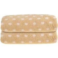 Allure Spots Bath Towel 70 x 130cm, 100% Cotton 500gsm, Super soft, Absorbent, Washable (Stone)