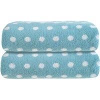Allure Spots Bath Towel 70 x 130cm, 100% Cotton 500gsm, Super soft, Absorbent, Washable (Duck Egg)