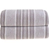 Allure Striped Bath Towel 70 x 130cm, 100% Cotton 500gsm, Super soft, Absorbent, Washable (Grey)