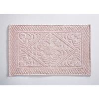 Hand-Woven Bath Mat Super Soft 100% Cotton Jacquard Raised Pile Design 50 x 80cm
