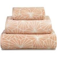 100% Cotton Towels Blush Pink Geometric Soft 500gsm Matching Bathroom Mats