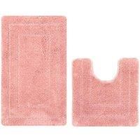 Allure Bath Fashions Lisa Two Piece Bath Mat and Pedestal Set 100% Microfibre, Bathmat 45cm x 75cm, Pedestal Mat 45cm x 45cm - Fully Guaranteed