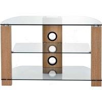 TNW Vision 1050 Light Oak and Clear Glass TV Stand
