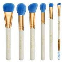 Spectrum Collections Mykonos Travel Book 6 Piece Essential Makeup Brush Set, Travel-Sized Makeup Brushes for Foundation Powder Contour Eyeshadow Brows, Premium Soft Synthetic Fibre Bristles