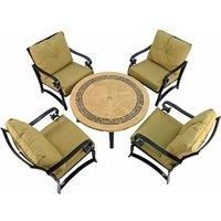 Byron Manor Vermont 110Cm Coffee Table With 4 Windsor Deluxe Lounge Chair Set
