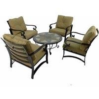 Exclusive Garden Montilla 91cm Coffee Table with 4 Windsor Deluxe Lounge Chair Set
