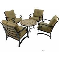 Exclusive Garden Richmond 91cm Coffee Table with 4 Windsor Deluxe Lounge Chair Set