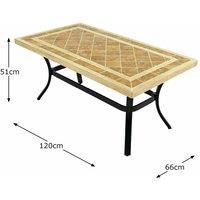Byron Manor Hampton Garden Coffee Table with 4 Windsor Deluxe Lounge Chair Set, Ceramic Tile, Terracotta, Beige, 120x66cm