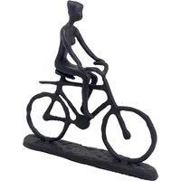 UNIQUE "BICYCLE GIRL" INDOOR ORNAMENT, CAST IRON in MOCHA BROWN COLOUR, AI/332