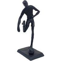 UNIQUE "FOOTBALLER" INDOOR ORNAMENT, CAST IRON in MOCHA BROWN COLOUR, AI/334