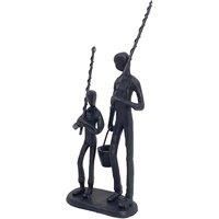 UNIQUE "FISHING TRIP" INDOOR ORNAMENT, CAST IRON in MOCHA BROWN COLOUR, AI/343