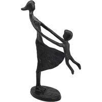UNIQUE "MOTHER SWINGING CHILD" INDOOR ORNAMENT, CAST IRON in MOCHA BROWN, AI/359