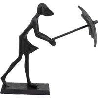 UNIQUE "UMBRELLA GIRL" INDOOR ORNAMENT, CAST IRON in MOCHA BROWN COLOUR, 379