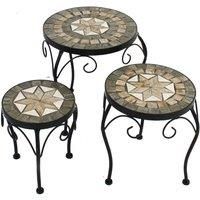 SET of 3 LOVELY "BRAVA" LOW MOSAIC PLANT STANDS, BARGAIN PRICE, SM/481