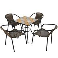 Summer Terrace TOBAGO SQUARE 60cm Set with 4 SAN REMO Chair
