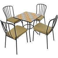Summer Terrace TOBAGO SQUARE 60cm Set with 4 MILAN Chair