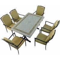 Byron Manor Burlington Dining Table With 6 Ascot Deluxe Chairs Set
