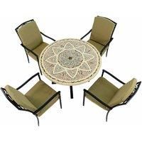 Byron Manor Montpellier Dining Table With 4 Ascot Deluxe Chairs Set