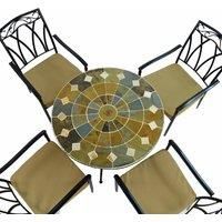 "GRANADA" PATIO TABLE & 4 "ASCOT" CHAIRS by EXCLUSIVE GARDEN, ZE/0GRND9-04ASCC