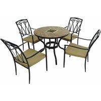 "HASLEMERE" PATIO TABLE & 4 "ASCOT" CHAIRS by EXCLUSIVE GARDEN, ZE/0HSLM9-04ASCC