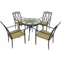 Exclusive Garden Montilla 91cm Patio Table with 4 Ascot Chairs Set