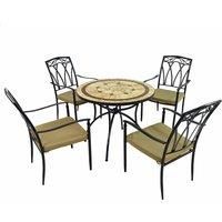 "RICHMOND" PATIO TABLE & 4 "ASCOT" CHAIRS by EXCLUSIVE GARDEN, ZE/0RICH9-04ASCC