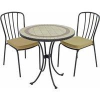 Exclusive Garden HENLEY 70cm Bistro with 2 MILAN Chairs Set Patio, Beige