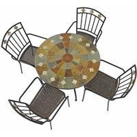 Exclusive Garden Granada 91cm Patio Table with 4 Malaga Chair Set