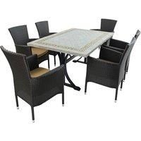 Byron Manor Burlington Dining Table With 6 Stockholm Brown Chairs Set