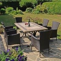 Byron Manor Charleston Dining Table With 6 Stockholm Brown Chairs Set
