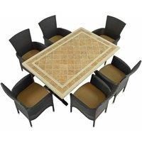 Byron Manor Hampton Dining Table With 6 Stockholm Brown Chairs Set