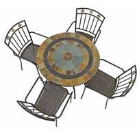 "VILLENA" PATIO TABLE & 4 "MALAGA" CHAIRS by EXCLUSIVE GARDEN, ZE/0VLNA9-04MAL0