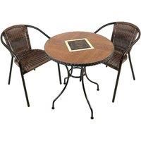 Exclusive Garden HASLEMERE 71cm Bistro Table with 2 SAN REMO Chair Set