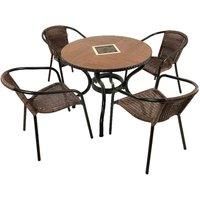 Exclusive Garden HASLEMERE 91cm Patio Table with 4 SAN REMO Chair Set