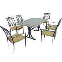Byron Manor Burlington Dining Table With 6 Ascot Chairs Set