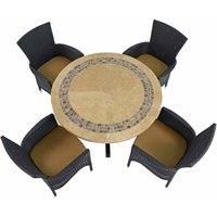 Byron Manor Vermont Dining Table With 4 Stockholm Black Chairs Set