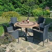 Byron Manor Vermont Dining Table With 4 Stockholm Black Chairs Set