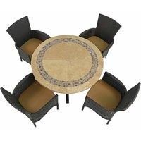Byron Manor Vermont Dining Table With 4 Stockholm Brown Chairs Set