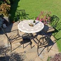 Avignon Dining Table with 4 Ascot Chairs Set Natural