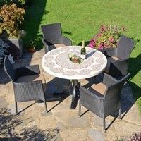 Avignon Dining Table with 4 Stockholm Black Chairs Set Natural